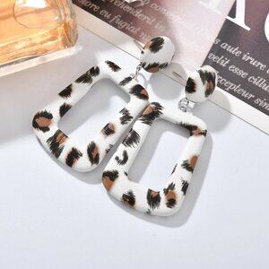 Jewelry earrings large dangle drop animal print oversized party new
